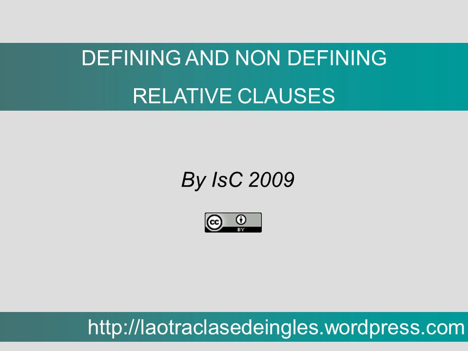 DEFINING AND NON DEFINING
