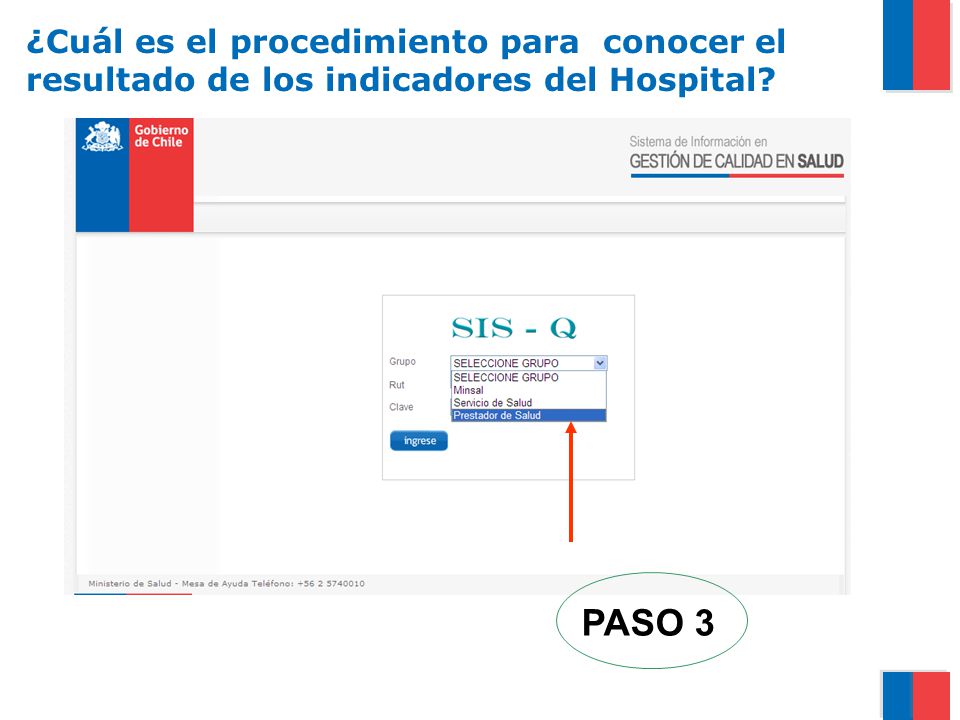¿Cuál es el procedimiento para conocer el resultado de los indicadores del Hospital