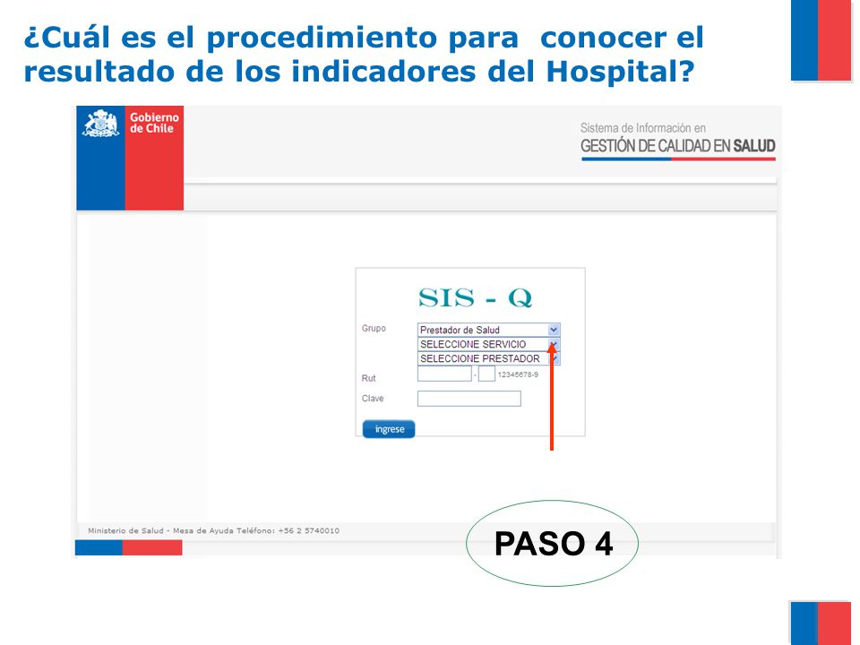 ¿Cuál es el procedimiento para conocer el resultado de los indicadores del Hospital