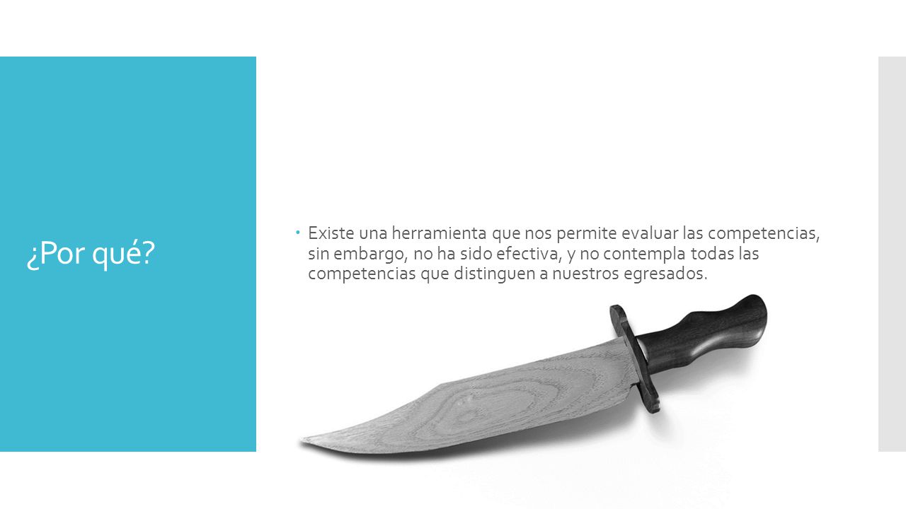 Existe una herramienta que nos permite evaluar las competencias, sin embargo, no ha sido efectiva, y no contempla todas las competencias que distinguen a nuestros egresados.