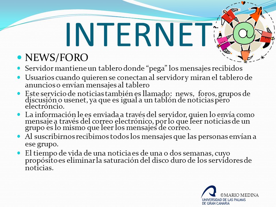 INTERNET NEWS/FORO. Servidor mantiene un tablero donde pega los mensajes recibidos.