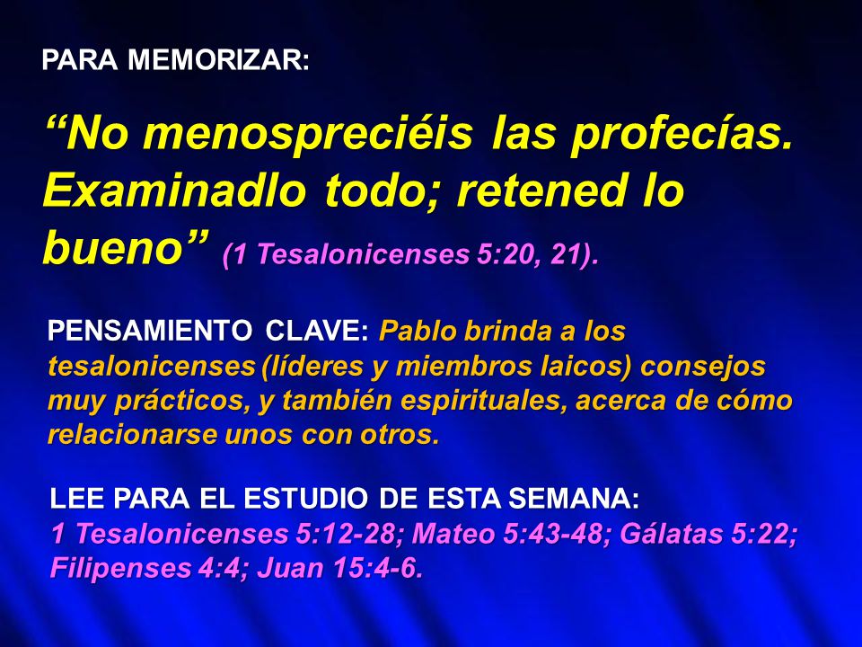 La Vida En La Iglesia 1 Tesalonicenses 512 28 Lección Ppt