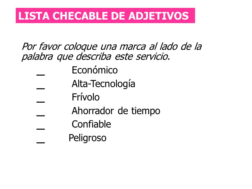 LISTA CHECABLE DE ADJETIVOS