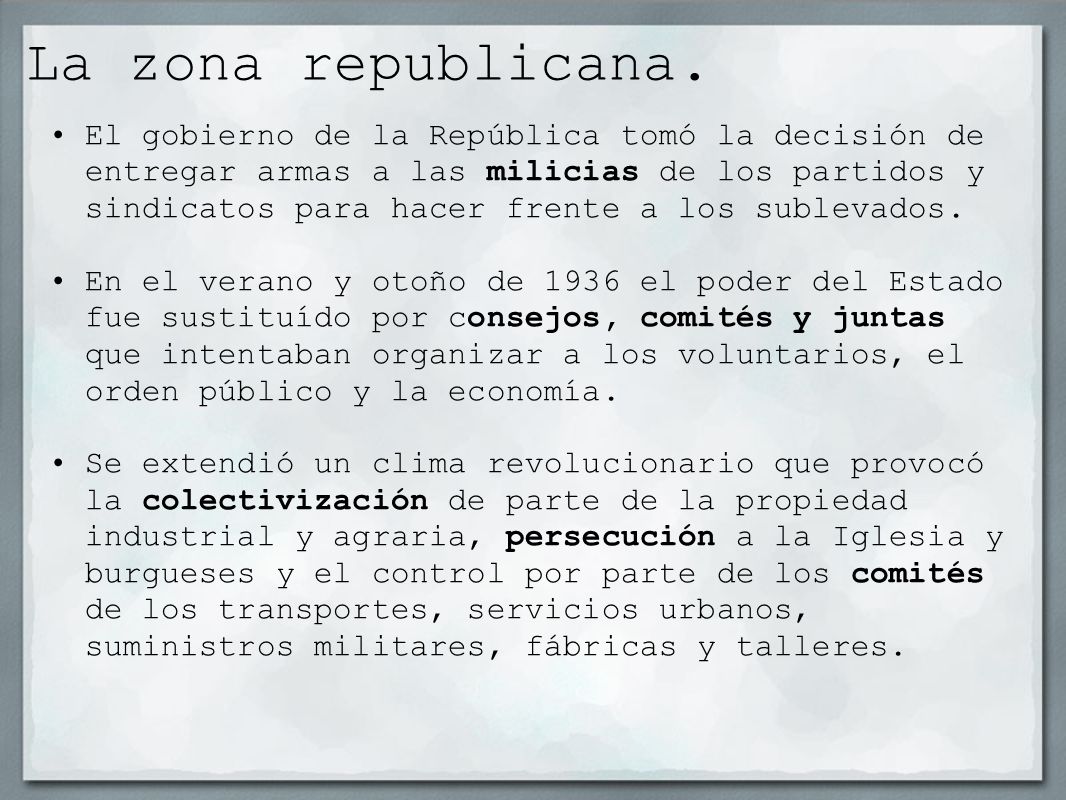 La zona republicana.