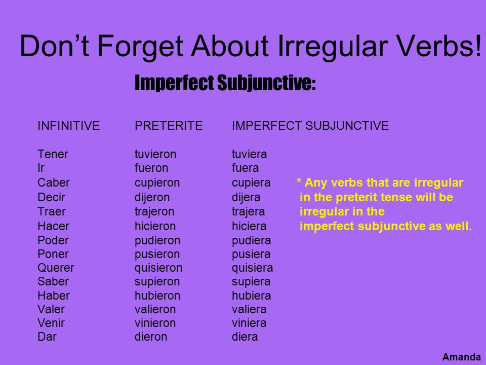 Don’t Forget About Irregular Verbs!