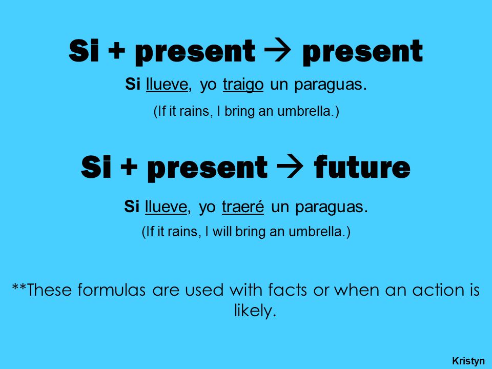 Si + present  present Si + present  future