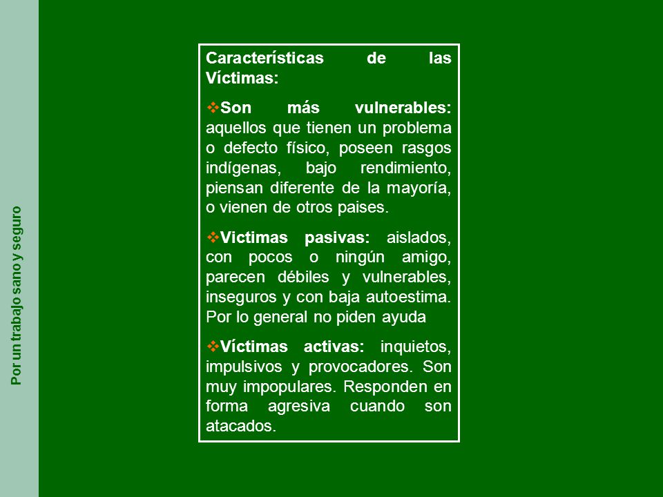 Características de las Víctimas: