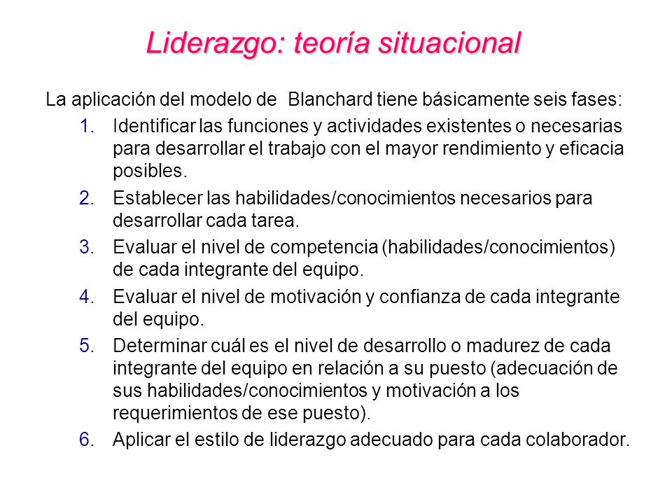 Liderazgo: teoría situacional