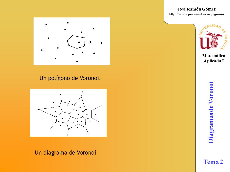 Un polígono de Voronoi. Un diagrama de Voronoi