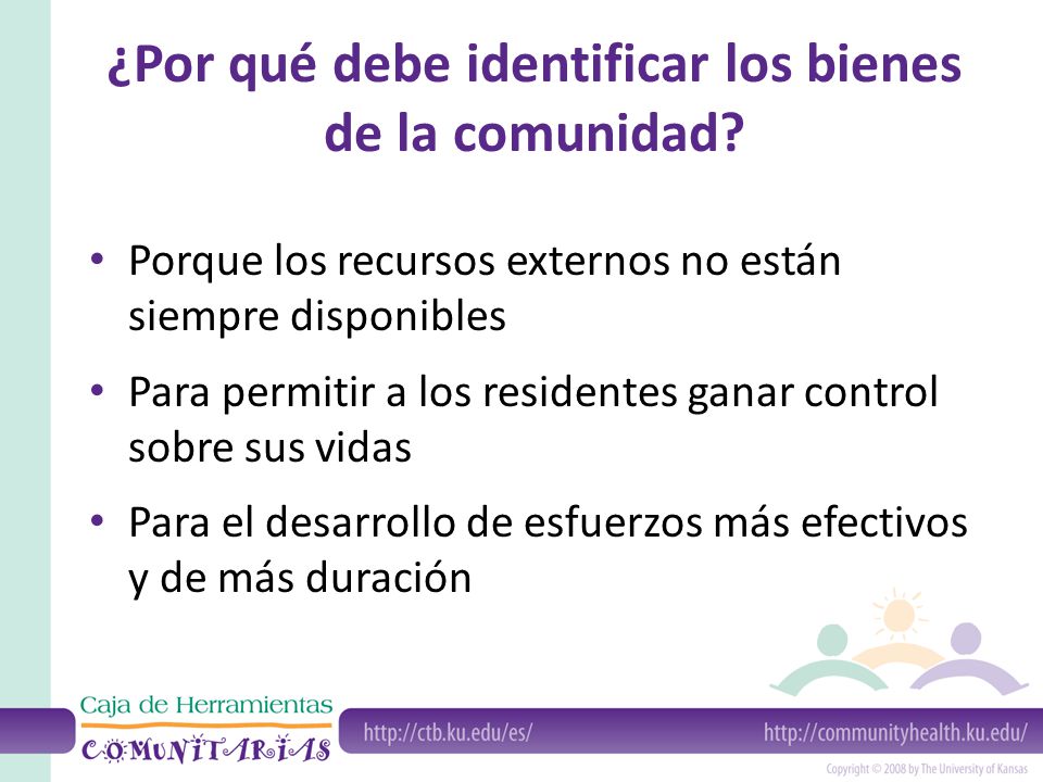 ¿Por qué debe identificar los bienes de la comunidad