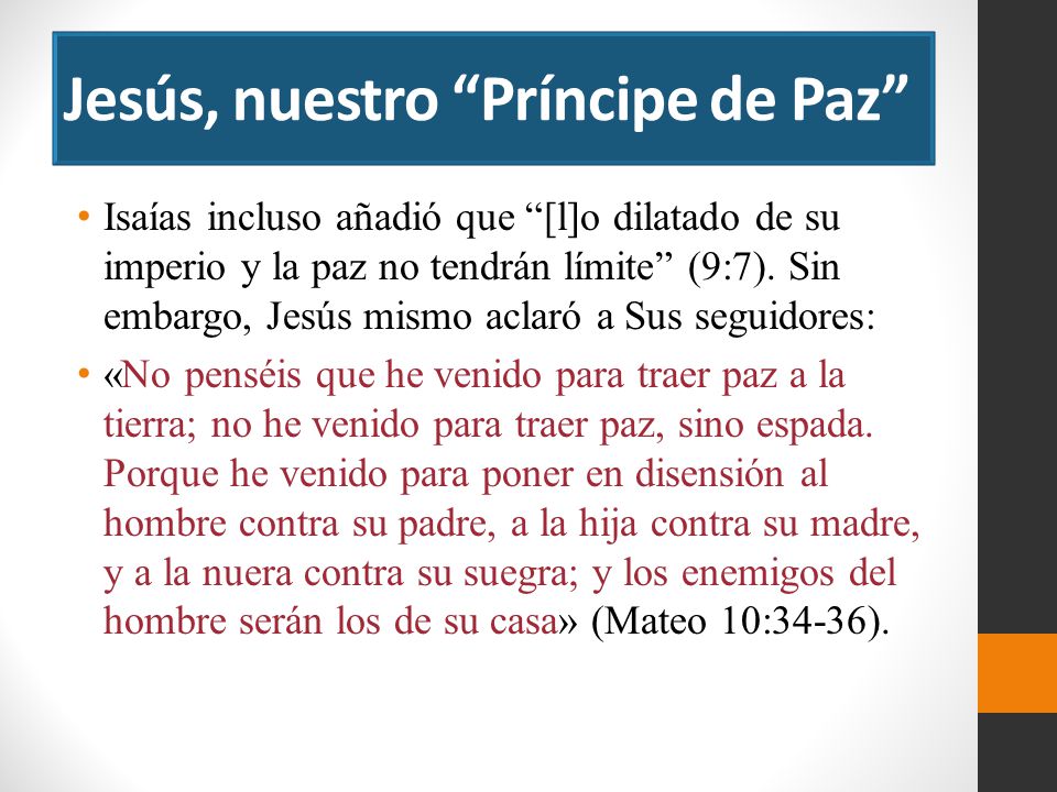Jesús, nuestro Príncipe de Paz