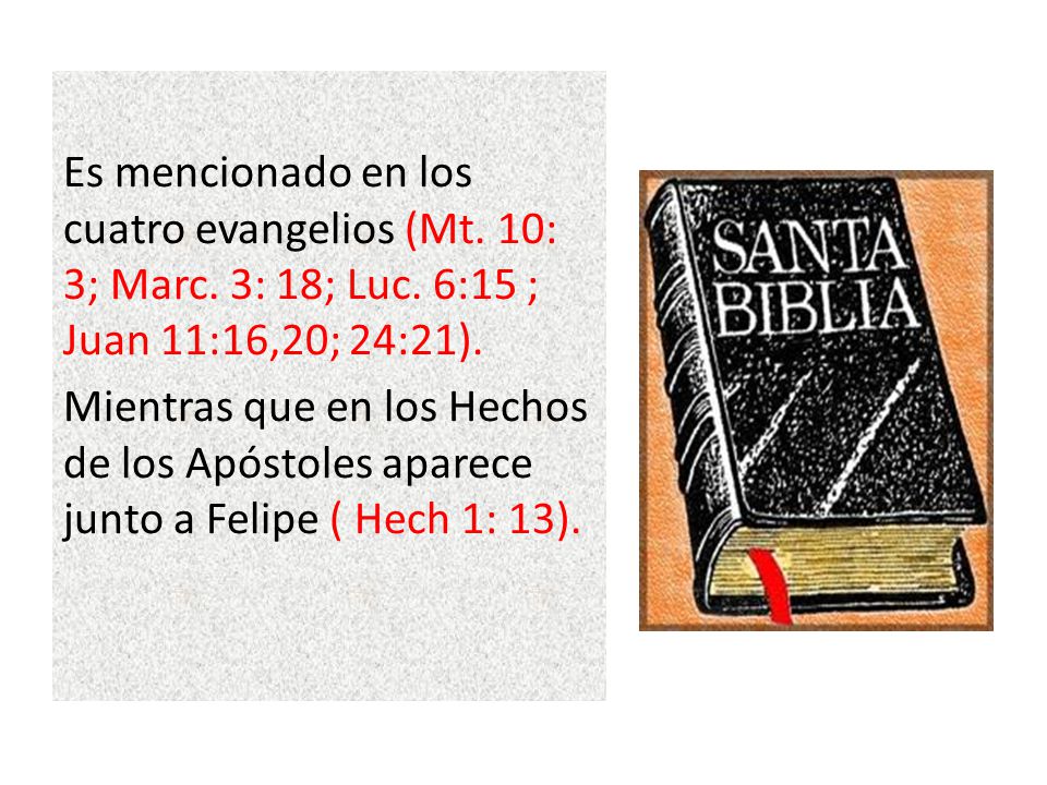 Es mencionado en los cuatro evangelios (Mt. 10: 3; Marc. 3: 18; Luc