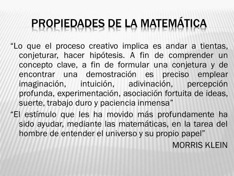 Propiedades de la matemática