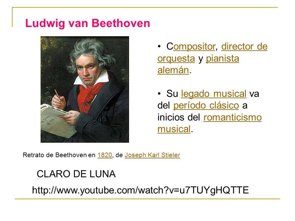 Ludwig van Beethoven Compositor, director de orquesta y pianista alemán.