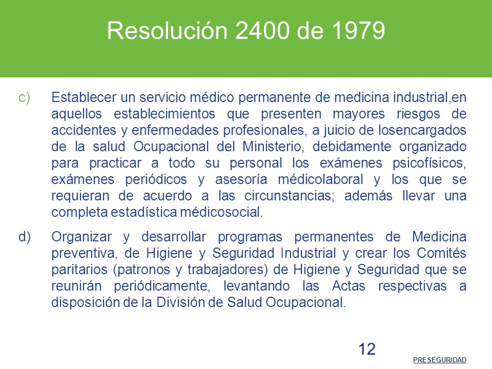 Resolución 2400 de 1979