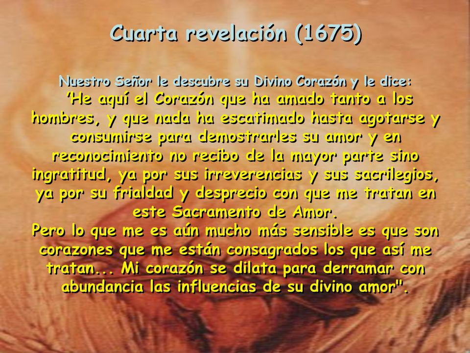 Nuestro Señor le descubre su Divino Corazón y le dice:
