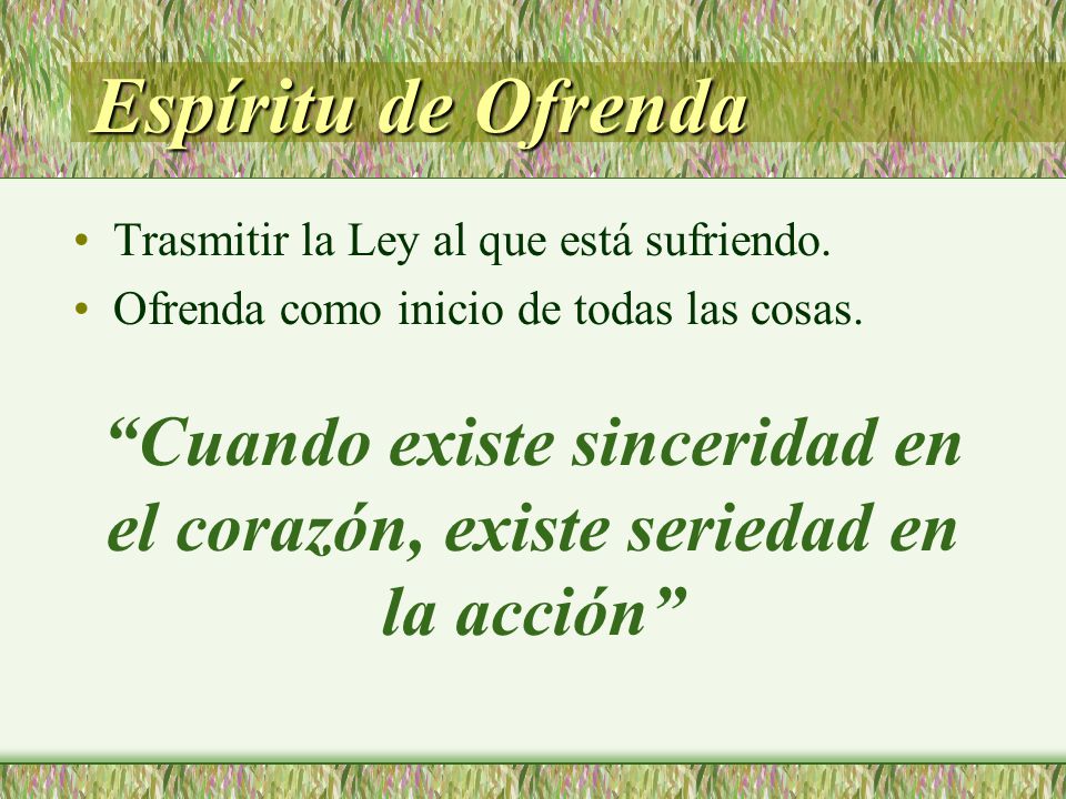 Cuando existe sinceridad en el corazón, existe seriedad en la acción