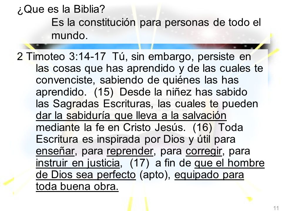 ¿Que es la Biblia Es la constitución para personas de todo el mundo.