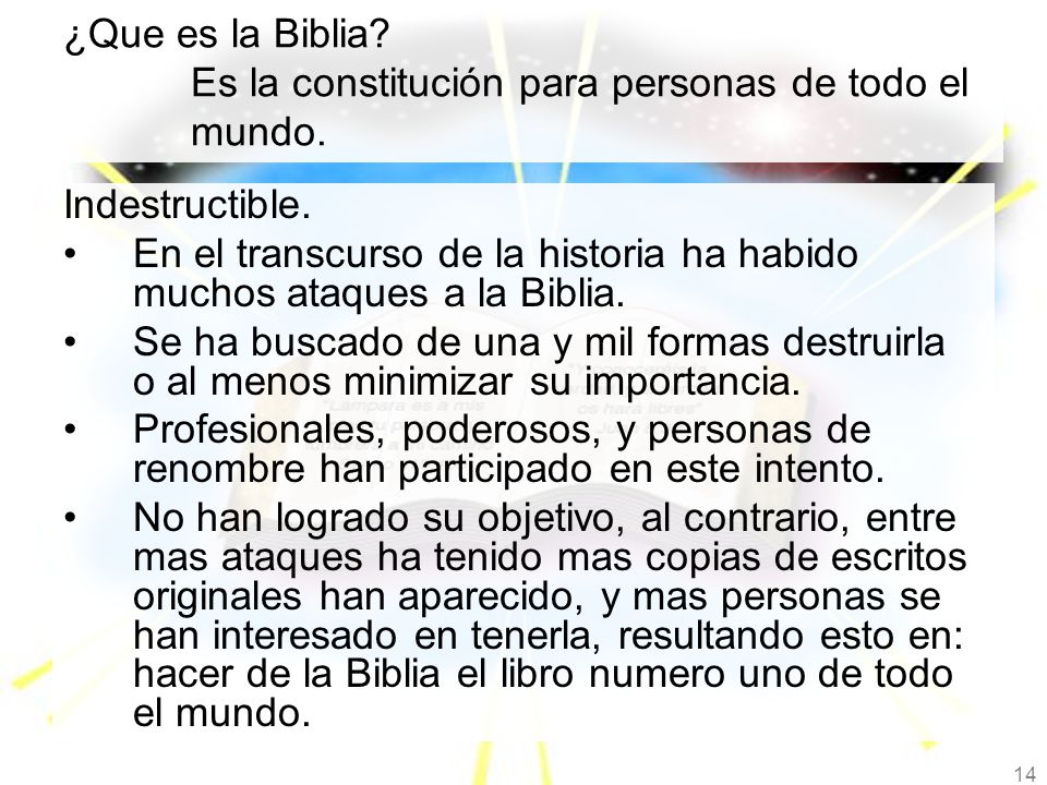¿Que es la Biblia Es la constitución para personas de todo el mundo.