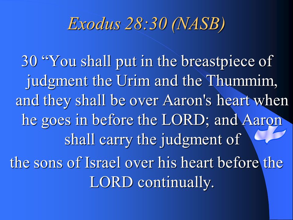 the sons of Israel over his heart before the LORD continually.