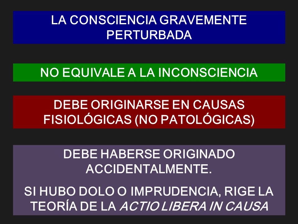 LA CONSCIENCIA GRAVEMENTE PERTURBADA