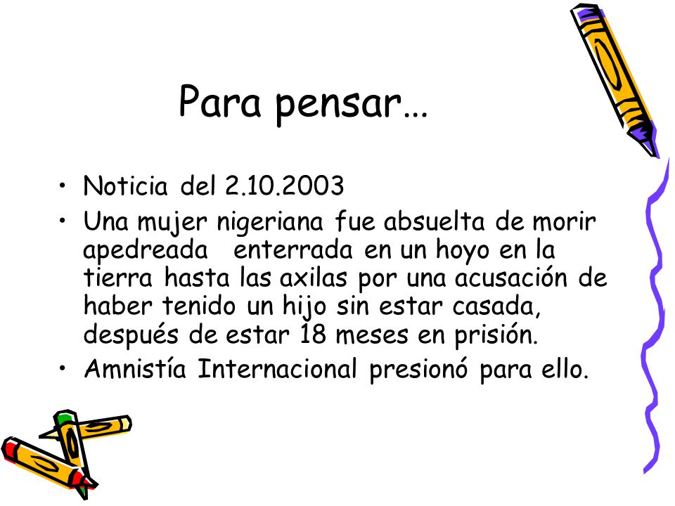 Para pensar… Noticia del