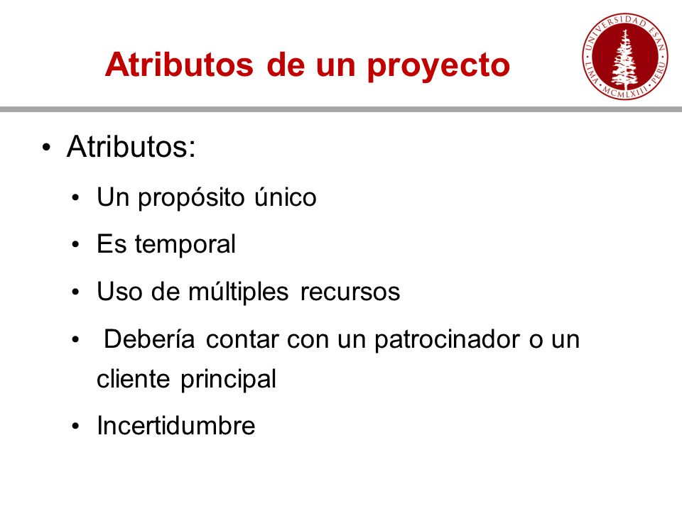 Atributos de un proyecto