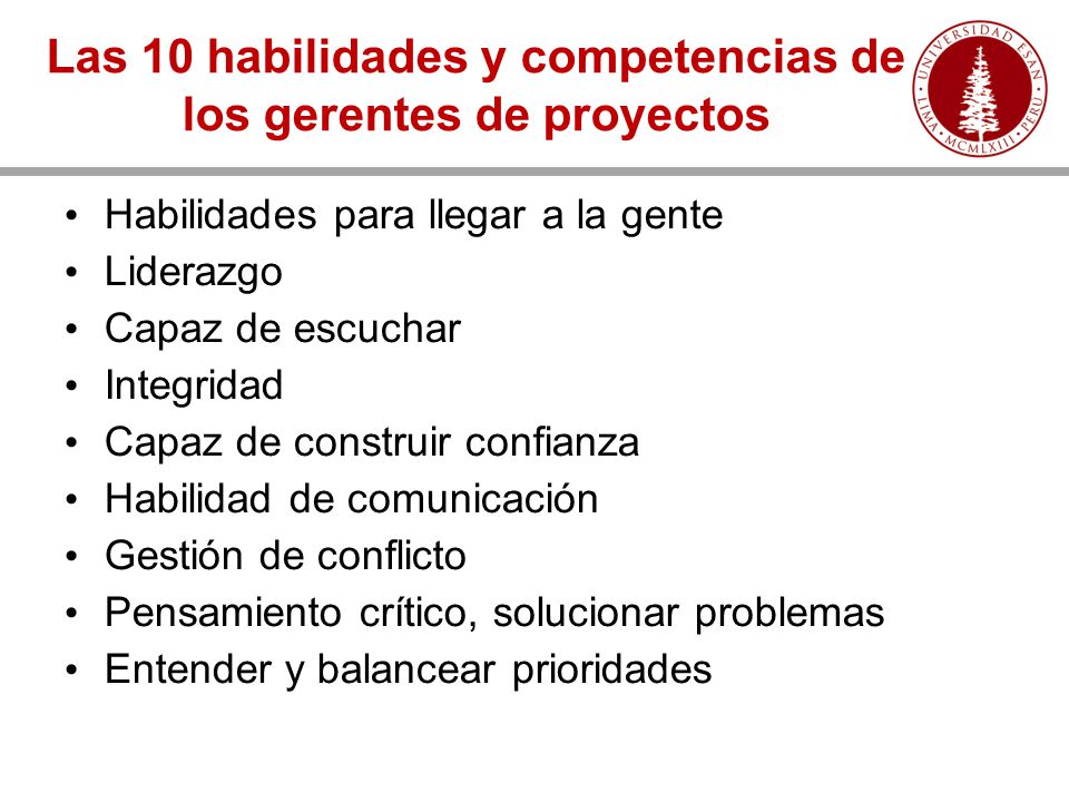 Las 10 habilidades y competencias de los gerentes de proyectos