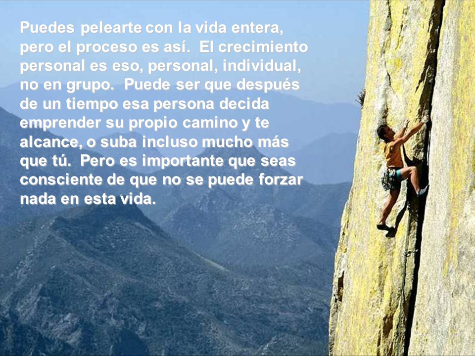 Puedes pelearte con la vida entera, pero el proceso es así