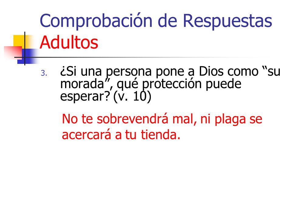 Comprobación de Respuestas Adultos
