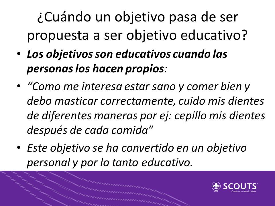 ¿Cuándo un objetivo pasa de ser propuesta a ser objetivo educativo