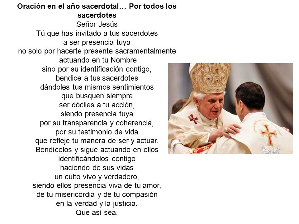 Oración en el año sacerdotal… Por todos los sacerdotes