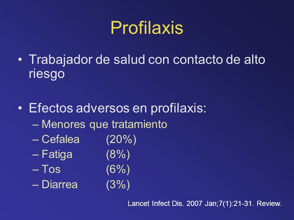 Profilaxis Trabajador de salud con contacto de alto riesgo