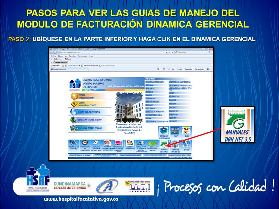 PASOS PARA VER LAS GUIAS DE MANEJO DEL MODULO DE FACTURACIÓN DINAMICA GERENCIAL