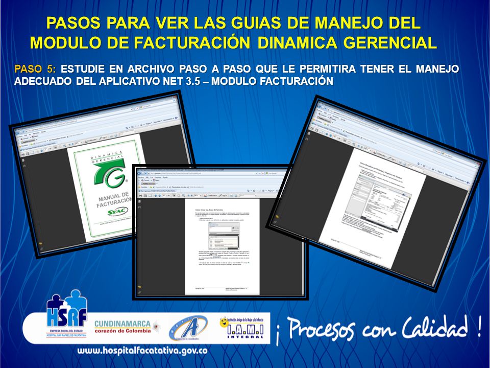 PASOS PARA VER LAS GUIAS DE MANEJO DEL MODULO DE FACTURACIÓN DINAMICA GERENCIAL