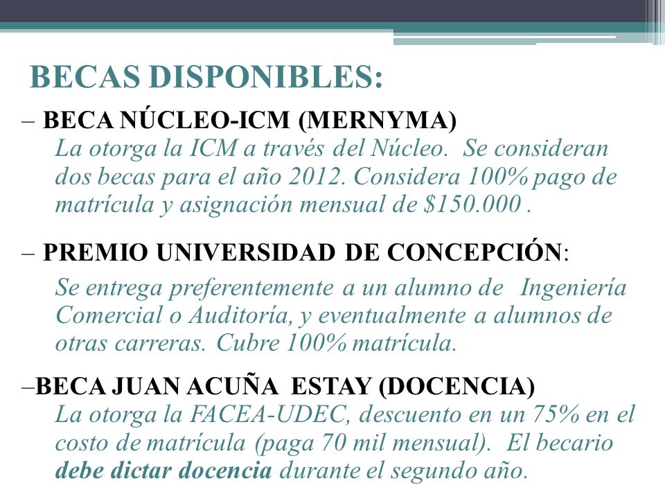 BECA NÚCLEO-ICM (MERNYMA). La otorga la ICM a través del Núcleo