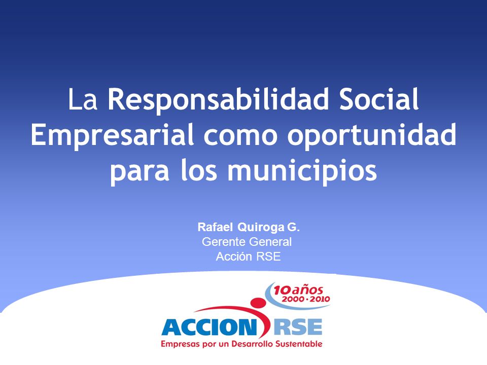 La Responsabilidad Social Empresarial como oportunidad para los municipios
