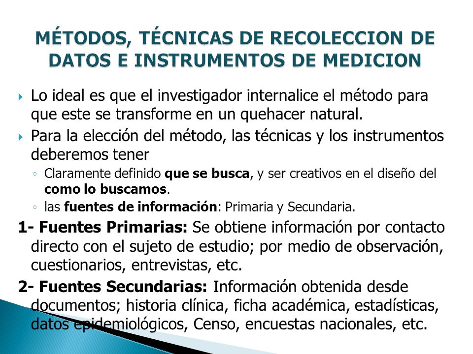 TÉCNICAS DE RECOLECCION DE DATOS E INSTRUMENTOS DE MEDICION - ppt descargar