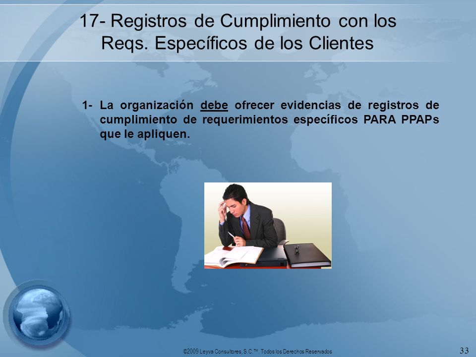 17- Registros de Cumplimiento con los Reqs. Específicos de los Clientes