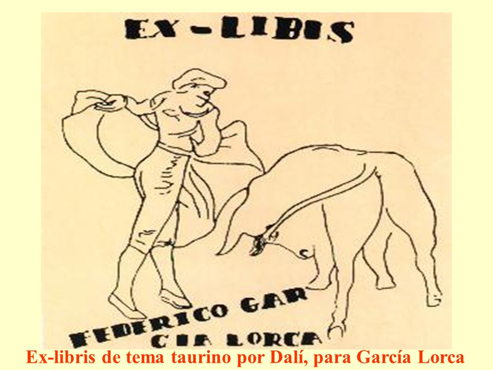 Ex-libris de tema taurino por Dalí, para García Lorca