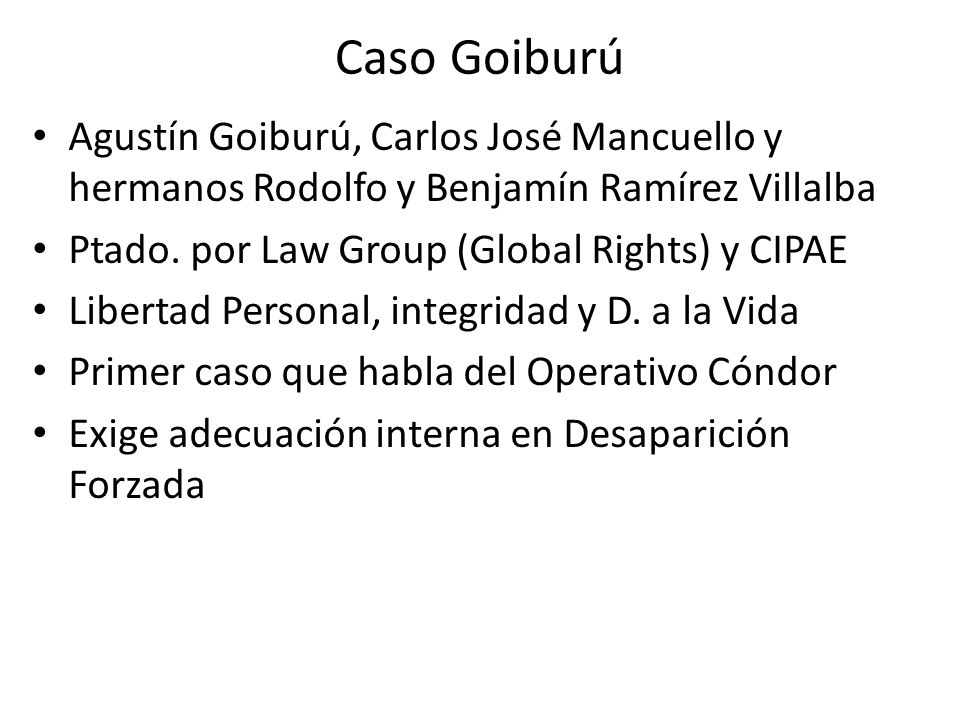 Caso Goiburú Agustín Goiburú, Carlos José Mancuello y hermanos Rodolfo y Benjamín Ramírez Villalba.