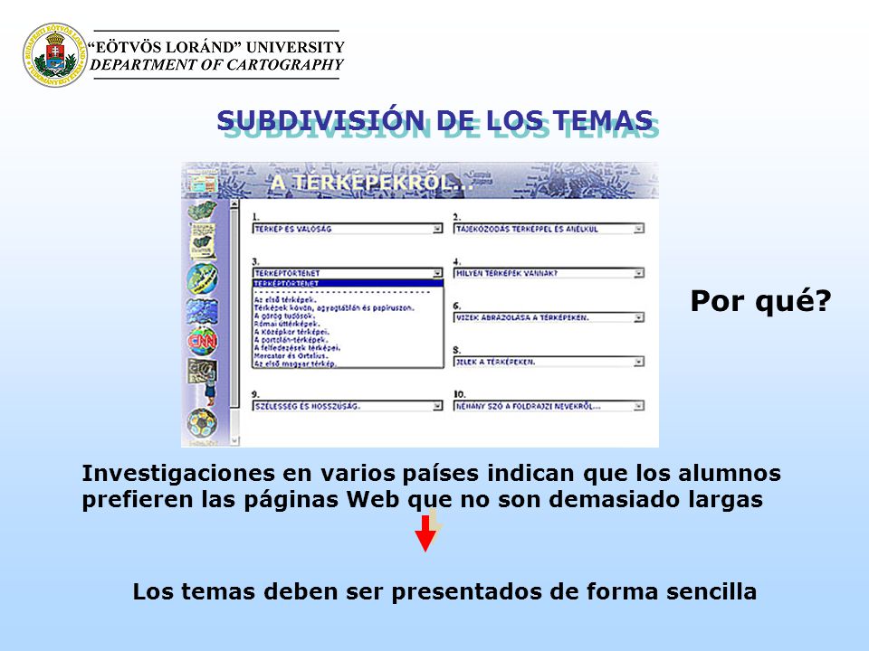Por qué SUBDIVISIÓN DE LOS TEMAS
