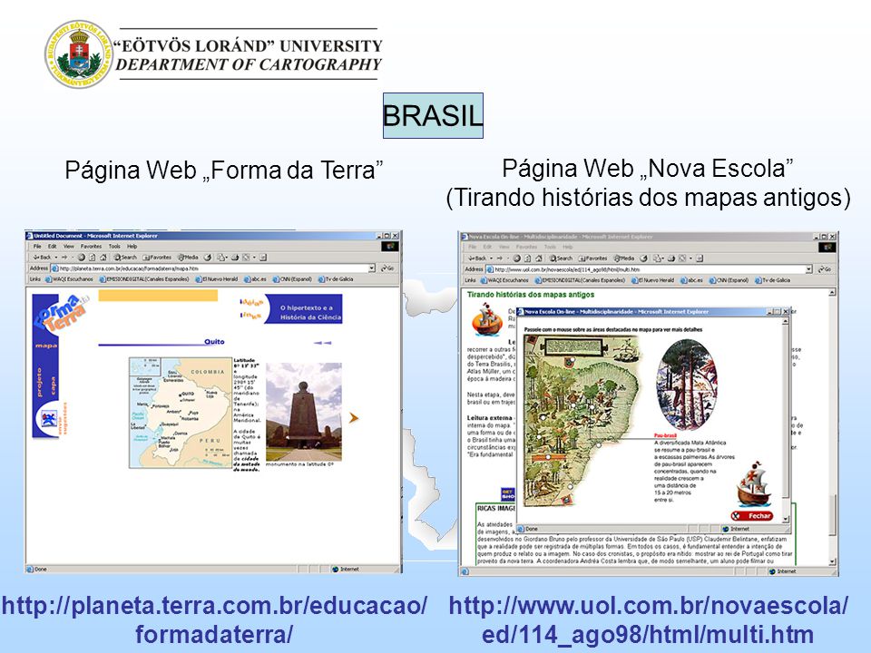 BRASIL Página Web „Forma da Terra Página Web „Nova Escola