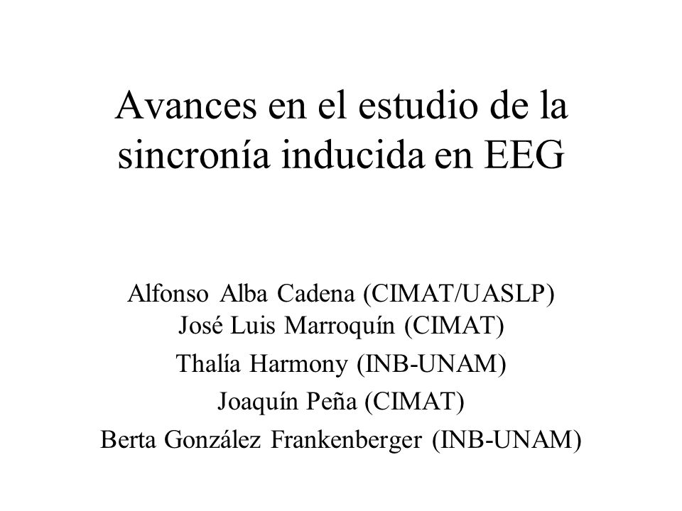 Avances en el estudio de la sincronía inducida en EEG