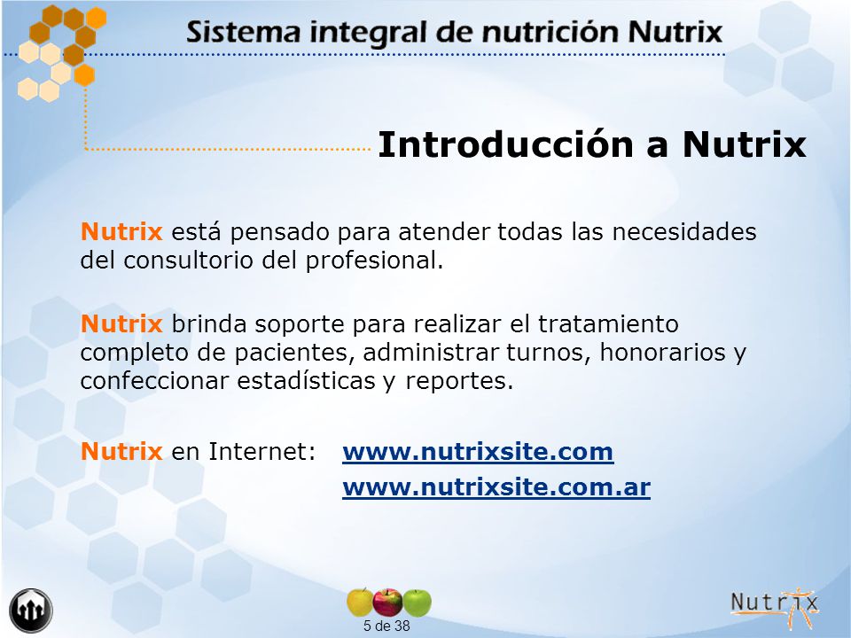 Introducción a Nutrix Antes de comenzar el recorrido por el sistema explicaremos brevemente en que consiste nutrix.