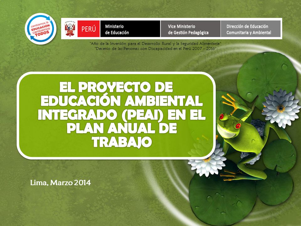 Año de la Inversión para el Desarrollo Rural y la Seguridad Alimentaria Decenio de las Personas con Discapacidad en el Perú