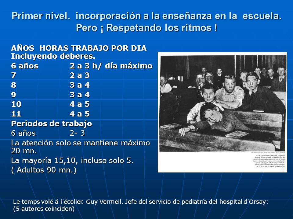 Primer nivel. incorporación a la enseñanza en la escuela
