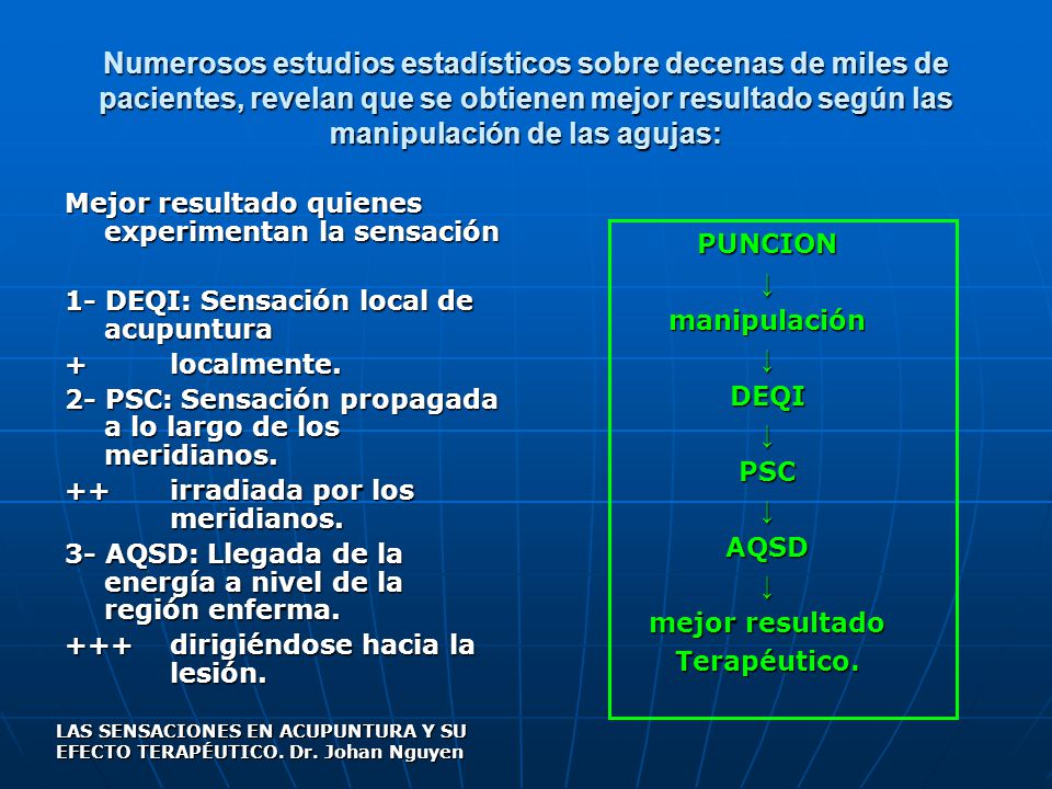 PUNCION ↓ manipulación DEQI PSC AQSD mejor resultado Terapéutico.