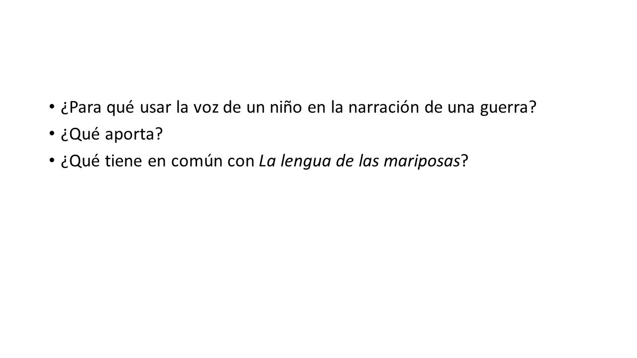 ¿Para qué usar la voz de un niño en la narración de una guerra