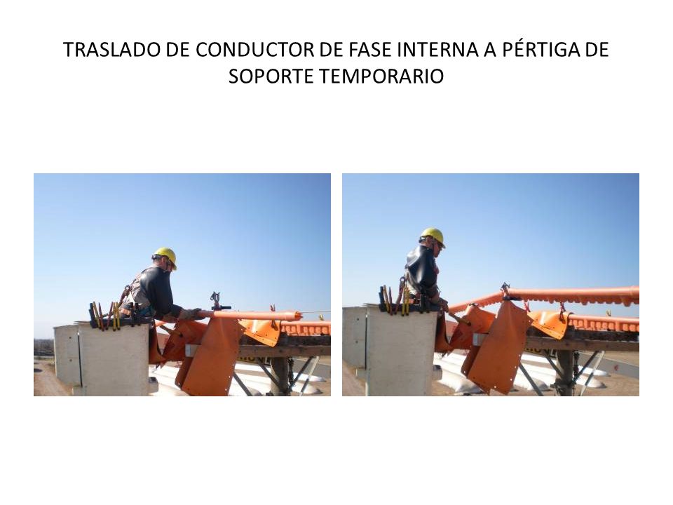 TRASLADO DE CONDUCTOR DE FASE INTERNA A PÉRTIGA DE SOPORTE TEMPORARIO